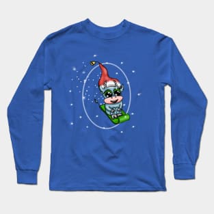 Christmas colored funny bulls Long Sleeve T-Shirt